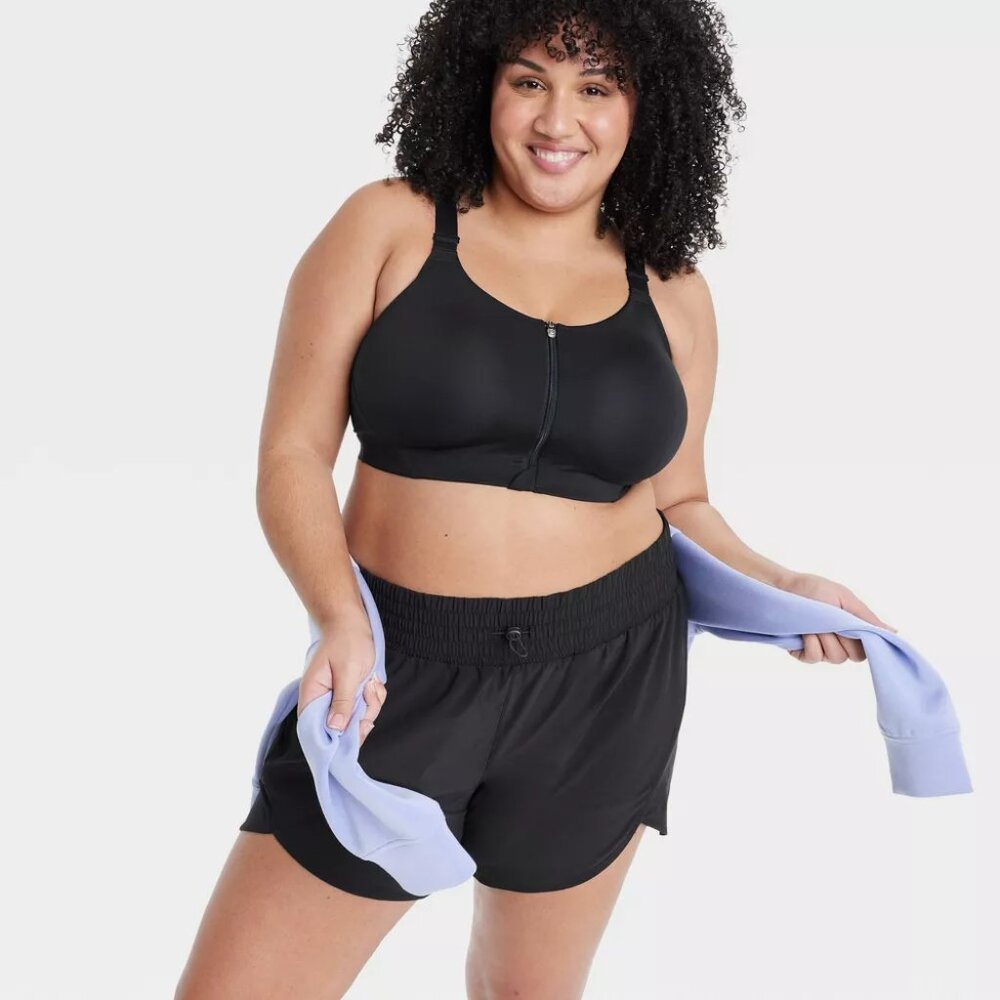 Ava & Viv Women's High-Rise Flex Shorts 3" Inseam Built in Brief Black 3XL